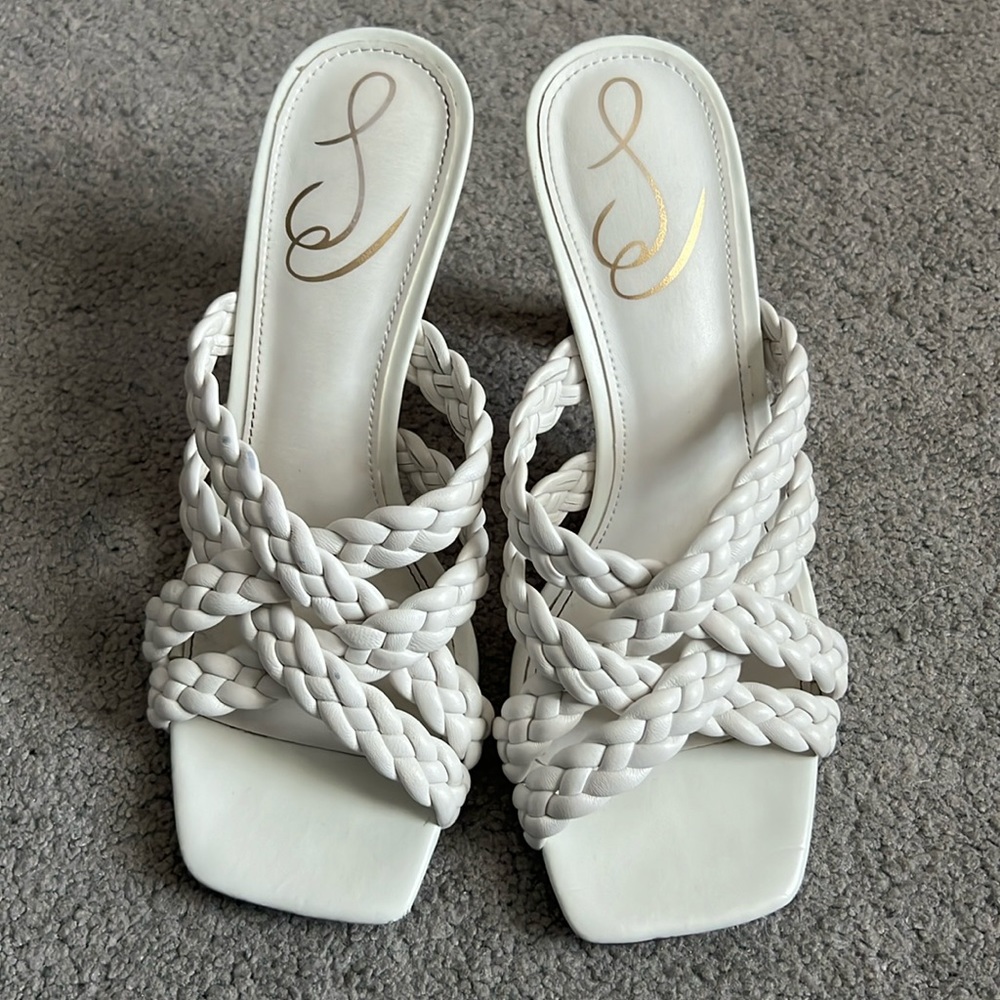 Majorie squared toe leather heel sandals